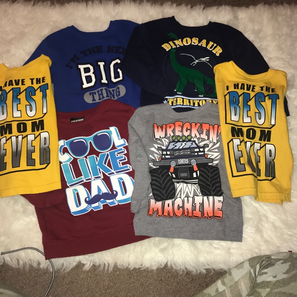 6 Boys size 3T long sleeve tees & sweatshirts